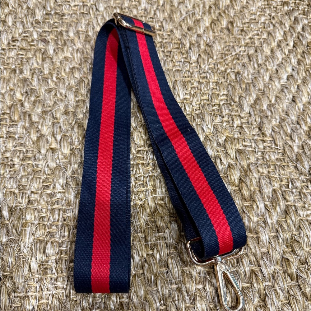 Red & Navy Striped Bag Strap